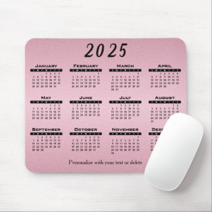 2025 Kalenderns Rosa för Söt - År Musmatta