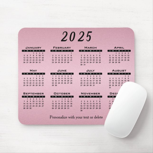 2025 Kalenderns Rosa för Söt - År Musmatta (Med mus)
