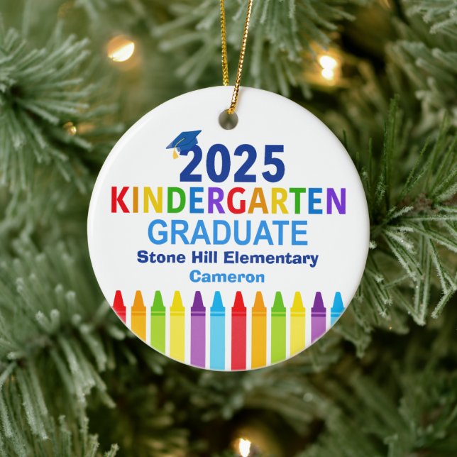 2025 Kindergarten Student Cute Anpassningsbar Stud Julgransprydnad Keramik (Träd)