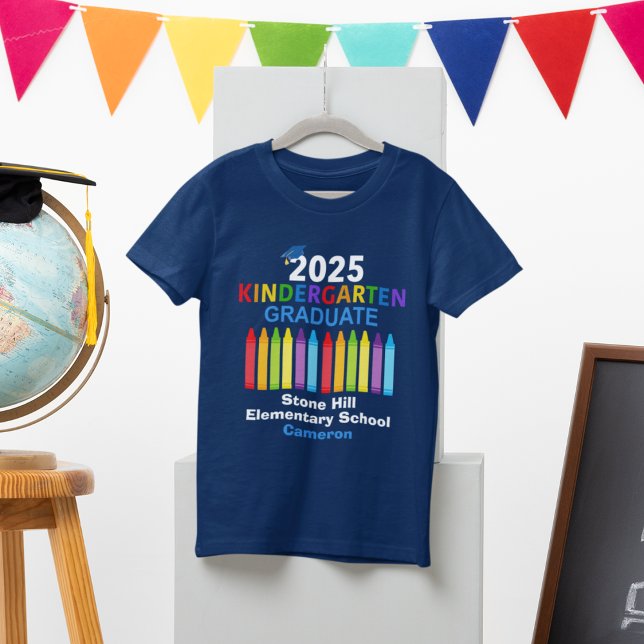 2025 Kindergarten Student Personlig Blue Kids T Shirt (Skapare uppladdad)