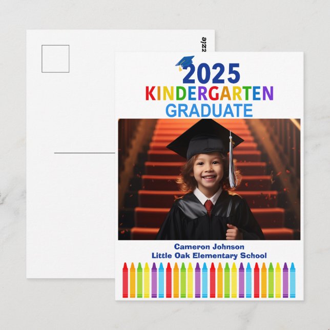 2025 Kindergarten Studenten Photo Anpassningsbar S Vykort (Fram/baksida)