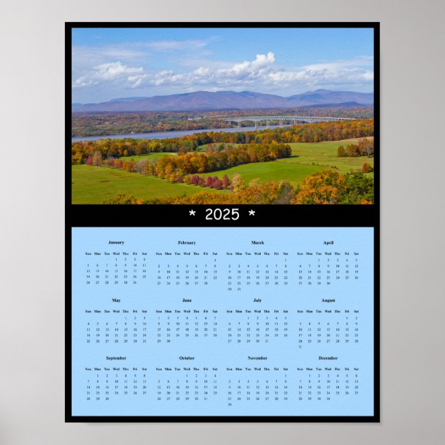 2025 Kingston-Rhinecliff Bridge Wall Calendar Poster (Framsidan)