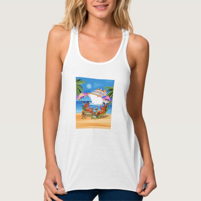 2025: Kvinnor i T-Shirt Moose Cruise Linne Med Racerback (Framsida)