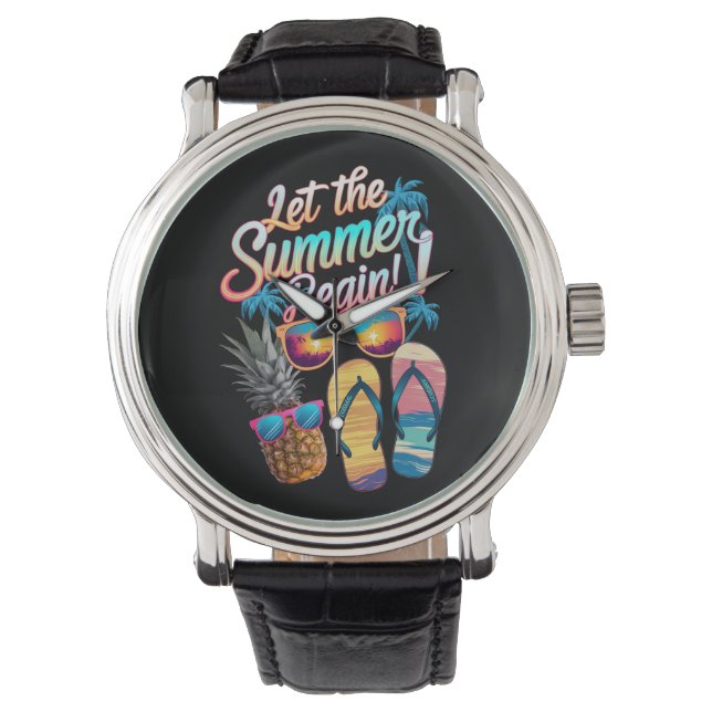 2025 Låt Sommaren Börja 2025 Sommarlov Armbandsur (Framsida)