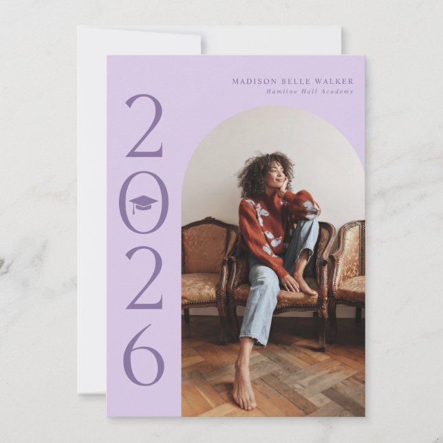 2025 Lavender Arch Studenten Tack Kort (Framsida)