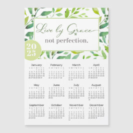 2025 Live by Grace Grönt Lövs Magnet Calendar