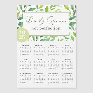 2025 Live by Grace Grönt Lövs Magnet Calendar
