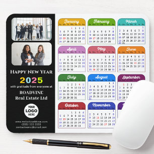 2025 - Logotyp - modern svart färgstark kalender Musmatta