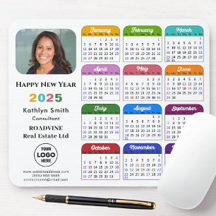 2025-Logotypen - minimalistisk färgfull kalender Musmatta