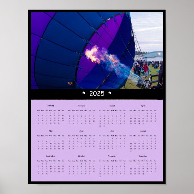 2025-Luftballongens väggkalender Poster (Framsidan)