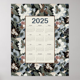 2025 Magnolia Blommigt Kalender Poster