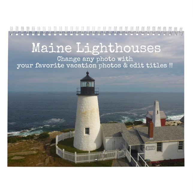 2025 Maine Kusten Ocean Photography Lighthouse Kalender (Omslag)