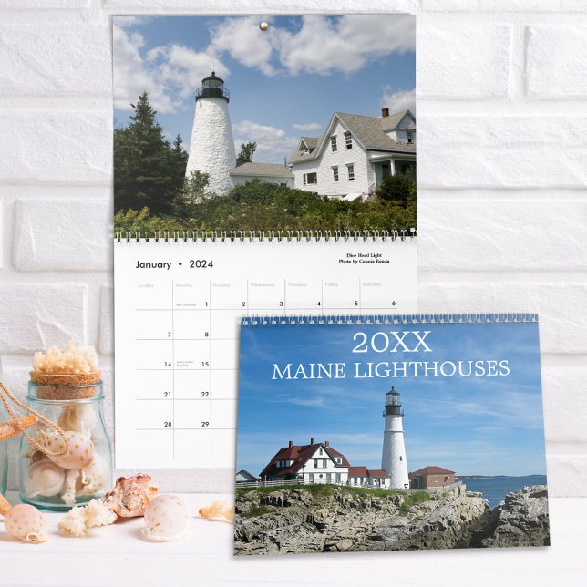 2025 Maine Lighthouses Foton Kalender (Skapare uppladdad)