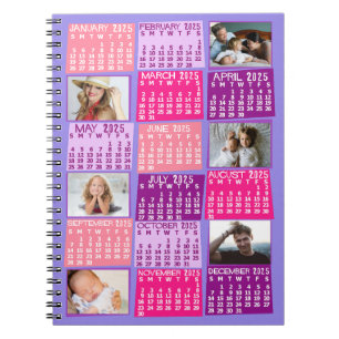 2025 Månadskalender Mod 6 Fotokollage Anteckningsbok