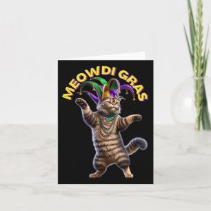 2025 Matching Manar Womans Funny Meowdi Gras Cat M Kort