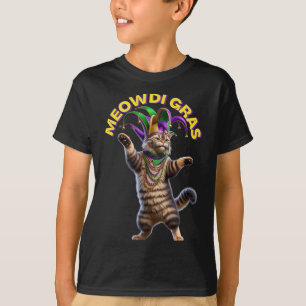 2025 Matching Manar Womans Funny Meowdi Gras Cat M T Shirt