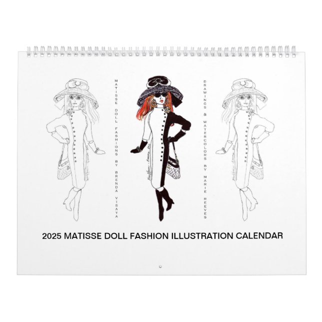 2025: Matisse Doll Mode Illustration Calendar Kalender (Omslag)