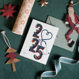 2025 Medicinsk anpassad logotyp textmall jul Julkort