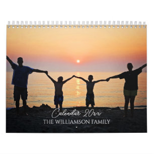 2025: Minimalistisk, modern, anpassad fotofamilj Kalender