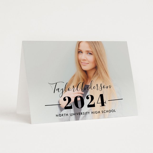 2025 Minimalistisk svart Anpassningsbar, foto Stud Tack Kort (Skapare uppladdad)