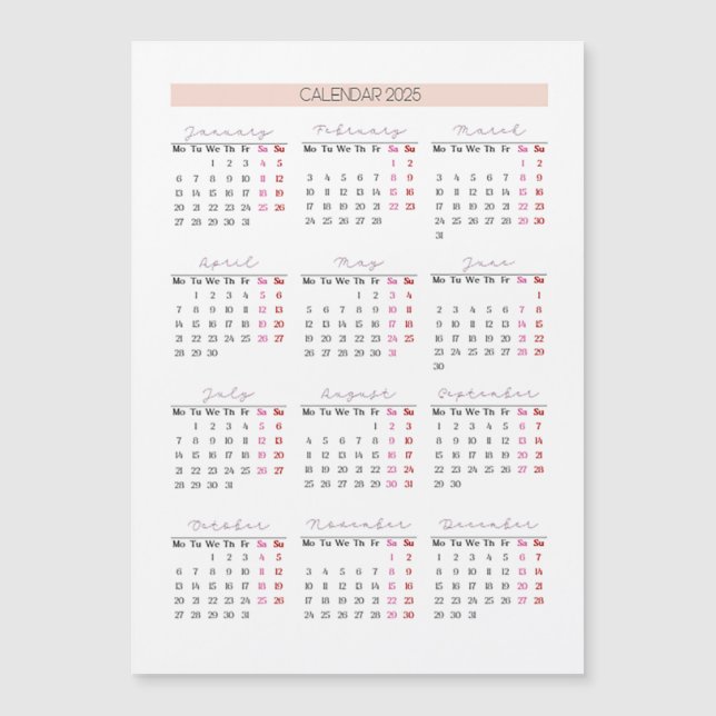 2025 Mjukt  stödraster med Helg-högdagrar (Framsida)