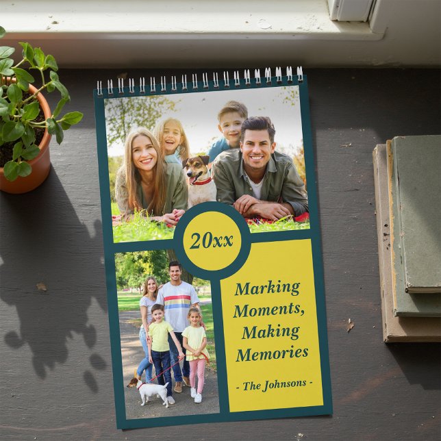 2025 Modern familjefoton och text med minimalistis Kalender (Skapare uppladdad)