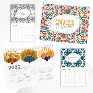 2025 Modern, levande, färgstark, keramiskt plattde Kalender