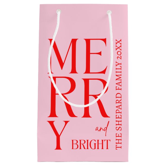 2025 Modern Merry and Bright Red Pink Christmas (Framsidan)