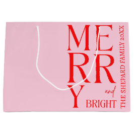 2025 Modern Merry and Bright Röd Rosa Jul