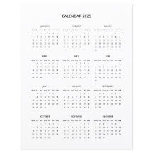 2025 Modern minimalistisk utskrivbar kalender i sv