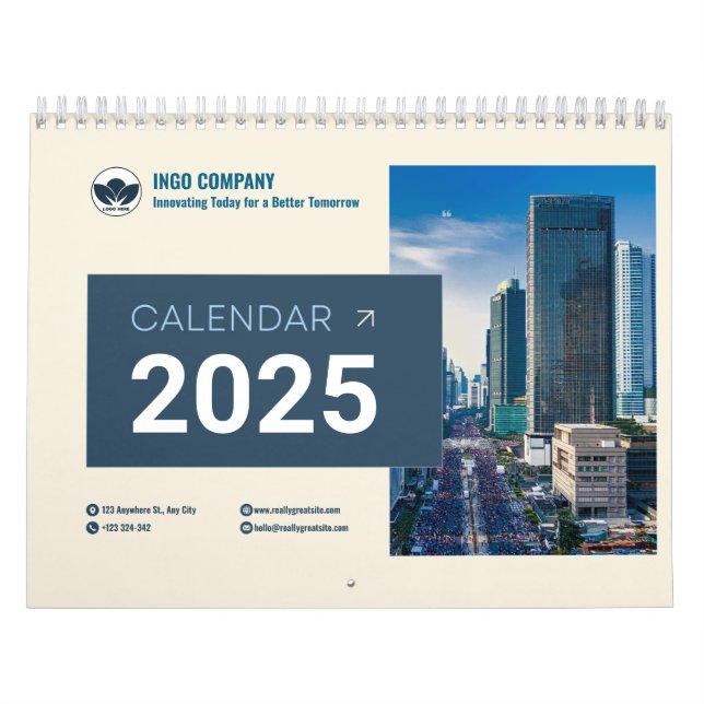 2025 Modern Script-familjfoto, Anpassningsbar-kale Kalender (Omslag)