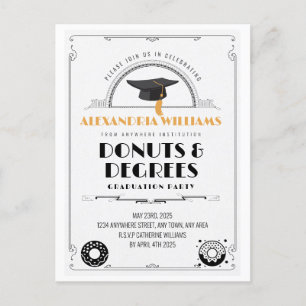 2025 Modern Snyggt Donuts and Degrees Studenten Vykort
