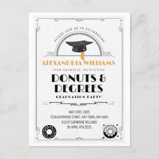 2025 Modern Snyggt Donuts and Degrees Studenten Vykort
