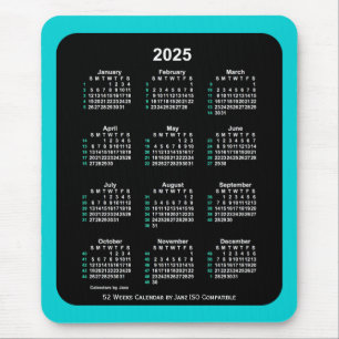 2025 Neon 52 veckor ISO-kalender av Janz Two Tone Musmatta