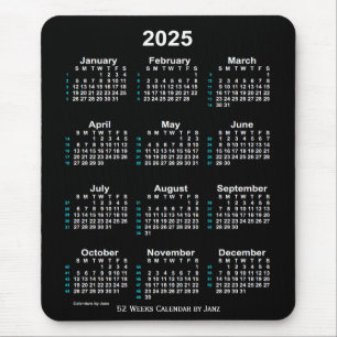 2025 Neon White 52 Week Calendar by Janz Musmatta