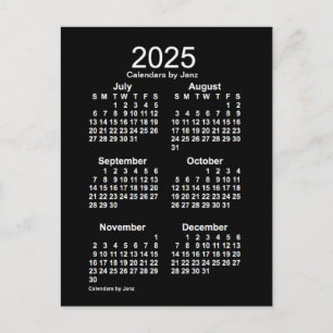 2025 Neon White 6 Month Mini Calendar från Janz Vykort