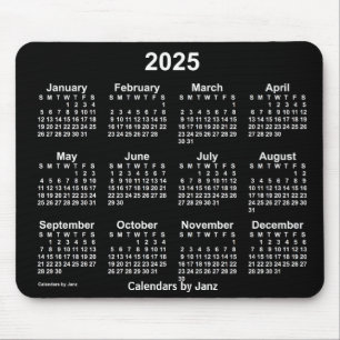 2025 Neon White Calendar av Janz Mouse Pad Musmatta