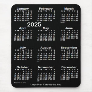 2025 Neon White Large Print Calendar från Janz Musmatta
