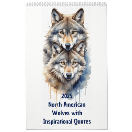 2025 North American Animal Watercolor Varg Kalender