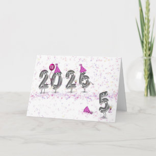 2025 Nya året Party Humor Helgkort