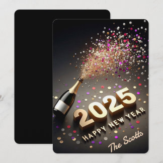 2025 Nyår Guld & Svart  Julkort