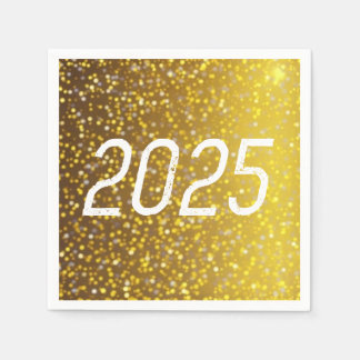 2025 Nyårsafton Firande Party Guld Napkin Pappersservett