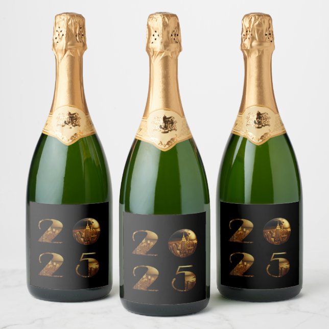 2025 Nyårsafton Party-Boll-NYC Guld-15 (Flaskor)