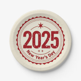 2025 Nyårsdag Pappers Tallrik