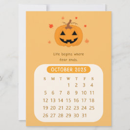 2025 Oktober Månatlig Motiverande Kalender Inbjudningar