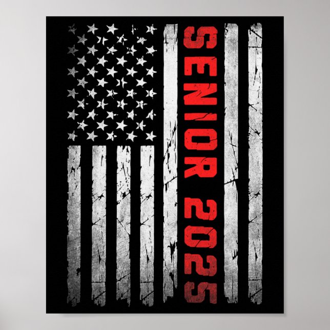 2025 Patriotic American Flagga Cl Poster (Framsidan)