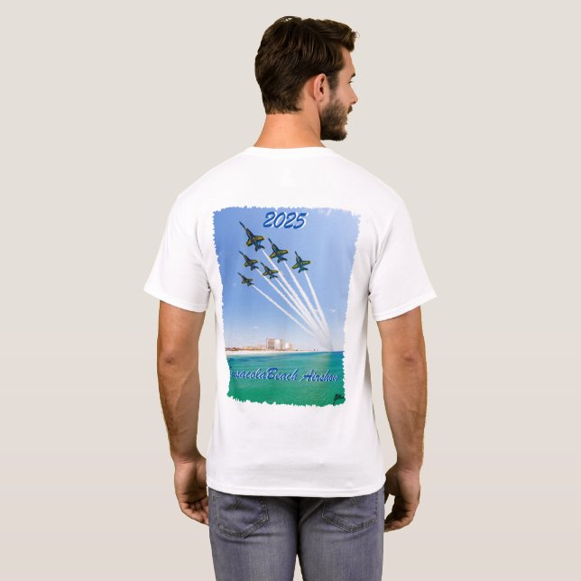 2025 Pensacola Beach Airshow T-Shirt - Blue Änglar (Hel baksida)
