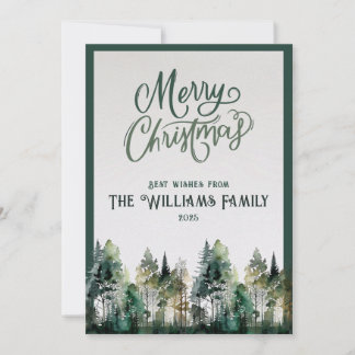 2025 Personalized Merry Christmas Card with Photo Julkort