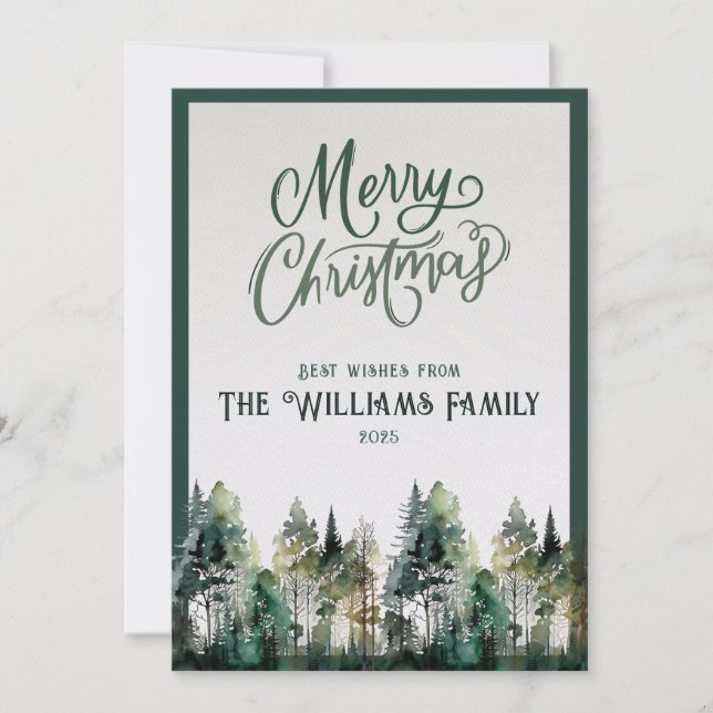2025 Personalized Merry Christmas Card with Photo Julkort (Framsida)