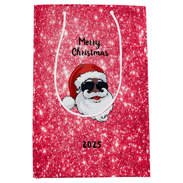 2025-Personligen Black Santa Helgdag Gift Bag (Framsidan)